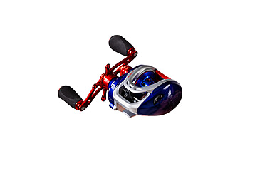 Image of Favorite Fishing Defender Casting Reel, 100, RTL, 5+1BB, Red//White/Blue, DFR100HGL-RTL