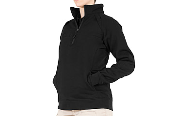 Image of First Tactical Cotton Job Shirt 1/4 Zip - Womens, Black, Large, R, 128507-019-L-R