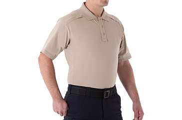 Image of First Tactical Cotton Short Sleeve Polo - Mens, Khaki, Medium, 112508-055-M