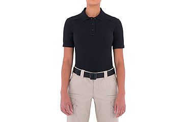 Image of First Tactical Cotton Short Sleeve Polo With Pen Pocket - Womens, Black, Large, 122508-019-L