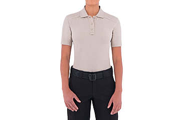 Image of First Tactical Cotton Short Sleeve Polo With Pen Pocket - Womens, Khaki, Large, 122508-055-L