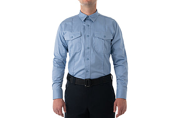 Image of First Tactical Cotton Station Long Sleeve Shirt - Mens, Medium Blue, Short/Large, 111009-781-L-S
