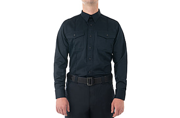 Image of First Tactical Cotton Station Long Sleeve Shirt - Men's, Short, Midnight Navy, Large, 111009-729-L-S