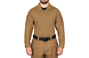 Image of First Tactical Defender Long Sleeve Shirt - Mens, Tall, Coyote Brown, Large, 111004-181-L-T