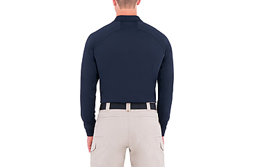 Image of First Tactical Mens Performance Ls Polo w/Pocket, Midnight Navy, Small 111503-729-S