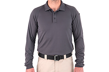 Image of First Tactical Performance Long Sleeve Polo - Mens, Asphalt, Large, 111503-015-L