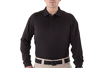 Image of First Tactical Performance Long Sleeve Polo - Mens, Black, Medium, 111503-019-M
