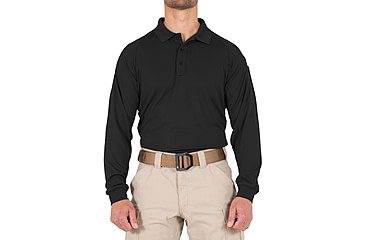 Image of First Tactical Performance Long Sleeve Polo - Men's, Tall, Black, 2XL, 111503-019-XXL-T