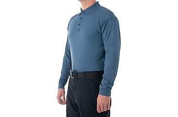 Image of First Tactical Performance Long Sleeve Polo - Mens, French Blue, Regular/3XL, 111503-484-3XL