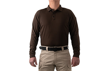 Image of First Tactical Performance Long Sleeve Polo - Mens, Kodiak Brown, Tall, 3X-Large, 111503-182-3XL-T