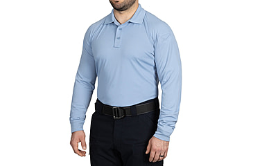 Image of First Tactical Performance Long Sleeve Polo - Mens, Medium Blue, Regular/3XL, 111503-781-3XL