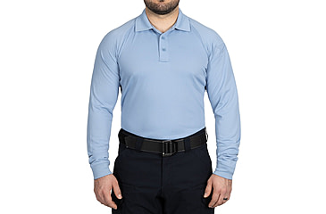 Image of First Tactical Performance Long Sleeve Polo - Mens, Medium Blue, Regular/3XL, 111503-781-3XL