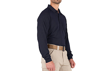 Image of First Tactical Performance Long Sleeve Polo - Men's, Tall, Midnight Navy, 2XL, 111503-729-XXL-T