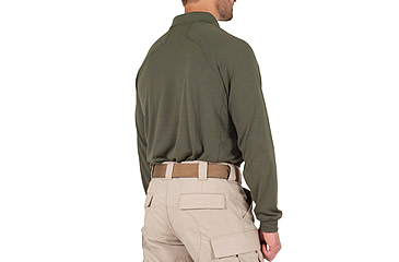 Image of First Tactical Performance Long Sleeve Polo - Mens, OD Green, Tall/2XL, 111503-830-XXL-T