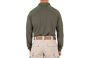 Image of First Tactical Performance Long Sleeve Polo - Mens, OD Green, Tall/2XL, 111503-830-XXL-T