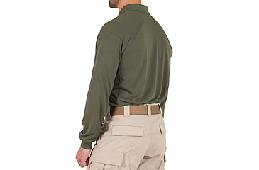 Image of First Tactical Performance Long Sleeve Polo - Mens, OD Green, Tall/2XL, 111503-830-XXL-T