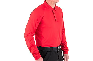 Image of First Tactical Performance Long Sleeve Polo - Mens, Red, Small, 111503-400-S