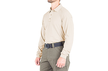 Image of First Tactical Performance Long Sleeve Polo - Mens, Silver Tan, 2XL, 111503-065-XXL