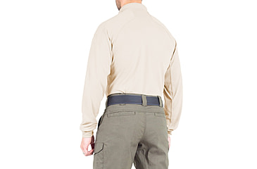 Image of First Tactical Performance Long Sleeve Polo - Mens, Silver Tan, Tall/Small, 111503-065-S-T