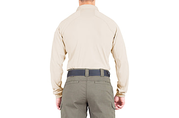 Image of First Tactical Performance Long Sleeve Polo - Mens, Silver Tan, Tall/Small, 111503-065-S-T