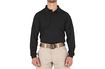 Image of First Tactical Performance Long Sleeve Polo - Mens, Regular, Black, 5XL, 111503-019-5XL-R