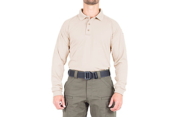 Image of First Tactical Performance Long Sleeve Polo - Mens, Regular, Khaki, 5XL, 111503-055-5XL-R