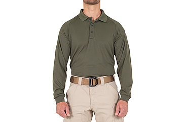 Image of First Tactical Performance Long Sleeve Polo - Mens, Regular, OD Green, 5XL, 111503-830-5XL-R