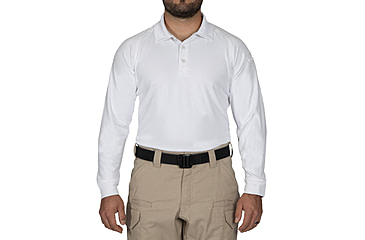 Image of First Tactical Performance Long Sleeve Polo - Mens, Regular, White, 6XL, 111503-010-6XL-R