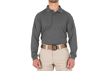 Image of First Tactical Performance Long Sleeve Polo - Mens, Regular, Wolf Grey, 6XL, 111503-036-6XL-R