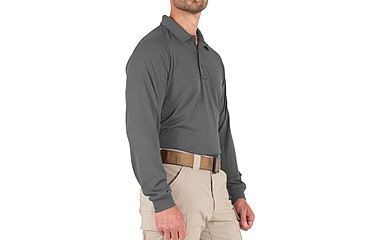 Image of First Tactical Performance Long Sleeve Polo - Mens, Wolf Grey, Medium, 111503-036-M