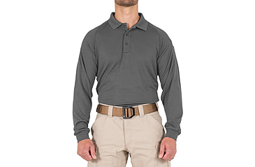 Image of First Tactical Performance Long Sleeve Polo - Mens, Wolf Grey, Medium, 111503-036-M
