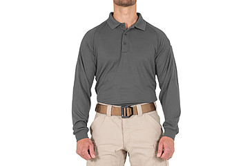 Image of First Tactical Performance Long Sleeve Polo - Mens, Wolf Grey, Regular/Extra Small, 111503-036-XS