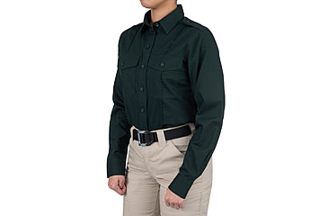 Image of First Tactical Pro Duty Long Sleeve Shirt - Womens, Spruce Green, 2XL, 121011-812-XXL-R