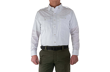 Image of First Tactical Pro Duty Unifrom Long Sleeve Shirt - Mens, Regular, White, Large, 111011-010-L-R