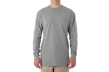 Image of First Tactical Tactix Cotton Long Sleeve Tee - Mens, Heather Grey, 3XL, 111505-016-3XL