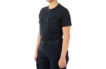 Image of First Tactical Tactix Cotton Short Sleeve T-Shirt w/Chest Pocket - Womens, Midnight Blue, Large, 122521-729-L