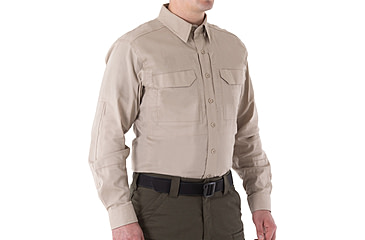 Image of First Tactical V2 Tactical Long Sleeve Shirt - Mens, Khaki, Extra Large, T, 111006-055-XL-T