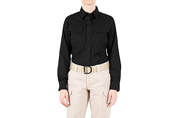 Image of First Tactical V2 Tactical Long Sleeve Shirt - Womens, Black, Extra Small, R, 121006-019-XS-R