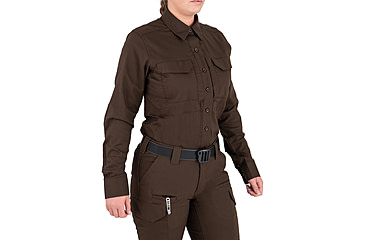 Image of First Tactical V2 Tactical Long Sleeve Shirt - Womens, Kodiak Brown, Extra Small, R, 121006-182-XS-R