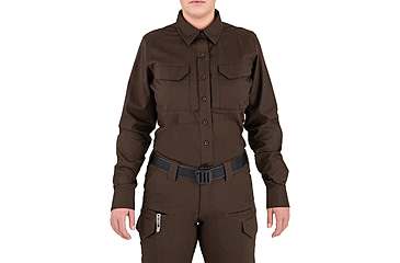 Image of First Tactical V2 Tactical Long Sleeve Shirt - Womens, Kodiak Brown, Extra Small, R, 121006-182-XS-R