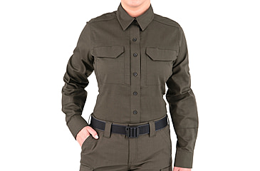 Image of First Tactical V2 Tactical Long Sleeve Shirt - Womens, OD Green, Extra Small, R, 121006-830-XS-R