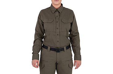 Image of First Tactical V2 Tactical Long Sleeve Shirt - Womens, Ranger Green, 2XL, R, 121006-610-XXL-R