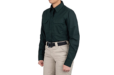 Image of First Tactical V2 Tactical Long Sleeve Shirt - Womens, Spruce Green, Large, 121006-812-L-R