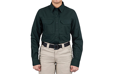 Image of First Tactical V2 Tactical Long Sleeve Shirt - Women's, Regular, Spruce Green, Large, 121006-812-L-R