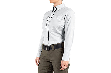 Image of First Tactical V2 Tactical Long Sleeve Shirt - Womens, White, Large, R, 121006-010-L-R