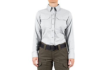 Image of First Tactical V2 Tactical Long Sleeve Shirt - Womens, White, Large, R, 121006-010-L-R