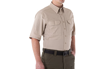 Image of First Tactical V2 Tactical Short Sleeve Shirt - Mens, Khaki, 2XL, T, 112007-055-XXL-T