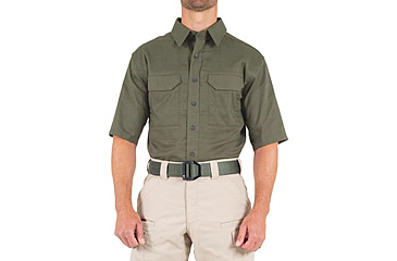 Image of First Tactical V2 Tactical Short Sleeve Shirt - Mens, Ranger Green, 2XL, T, 112007-610-XXL-T