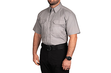 Image of First Tactical V2 Tactical Short Sleeve Shirt - Mens, Tall, Nickel Gray, 3XL, 112007-083-3XL-T