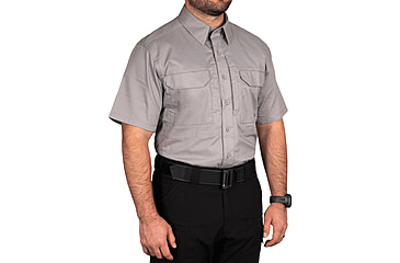 Image of First Tactical V2 Tactical Short Sleeve Shirt - Mens, Tall, Nickel Gray, 3XL, 112007-083-3XL-T